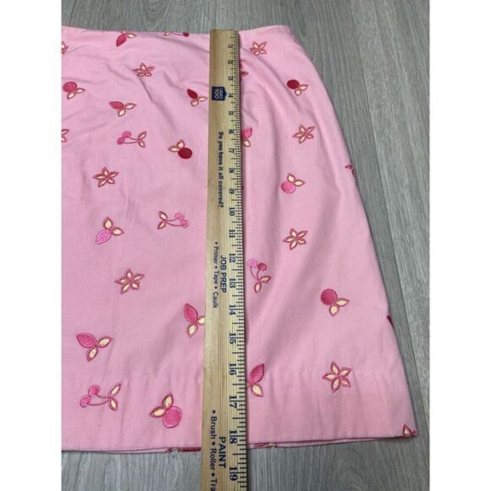 Vintage Lilly Pulitzer Skirt Womens 6 Pink Cherry Floral Embroidered Pencil - Picture 6 of 8